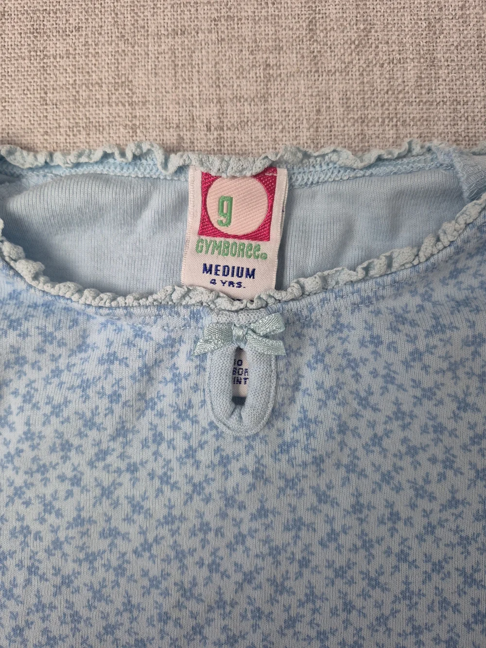 Vintage 2001 Gymboree Girls Size 4 Medium Blue Floral Ditsy Long Sleeve Top Y2K